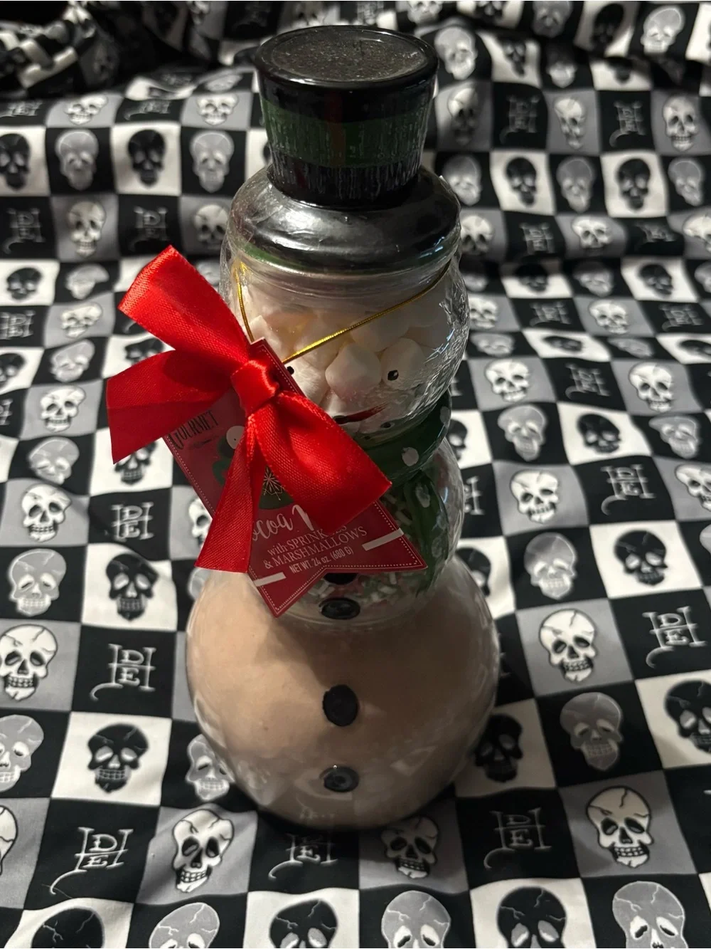 Snowman Hot Chocolate Kit Glass Jar Christmas Gift